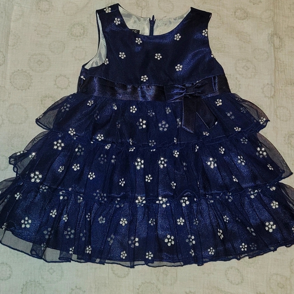 Navy Blue With Sparkly Flower Detail